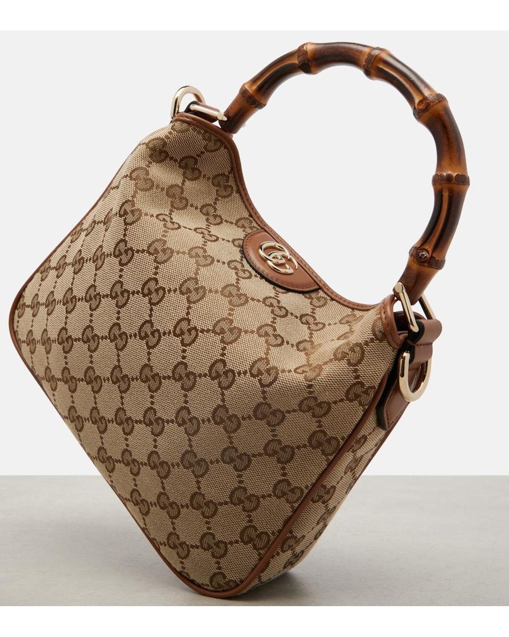 Gucci Brown Diana Gg Canvas Small Tote Bag