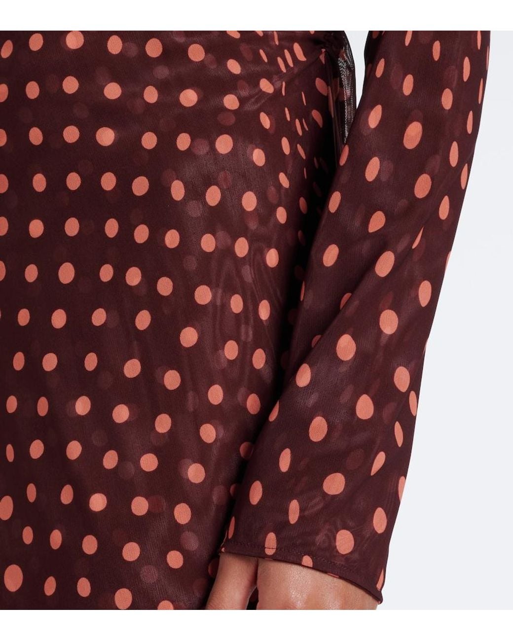 Stella McCartney Purple Polka Dot Mesh Maxi Dress