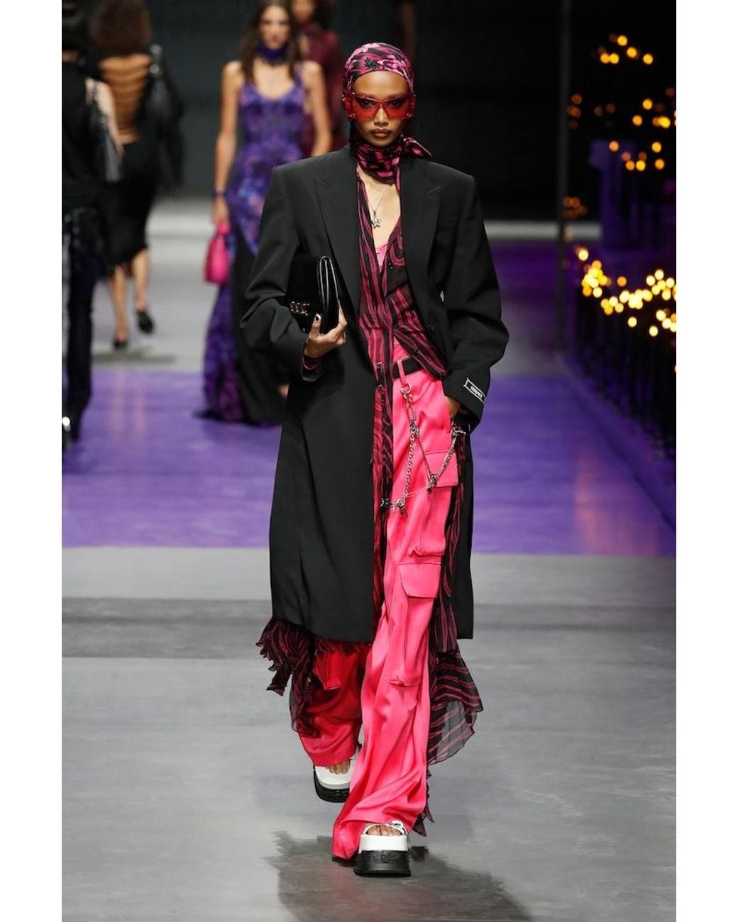 Versace Pink Satin Cargo Pants