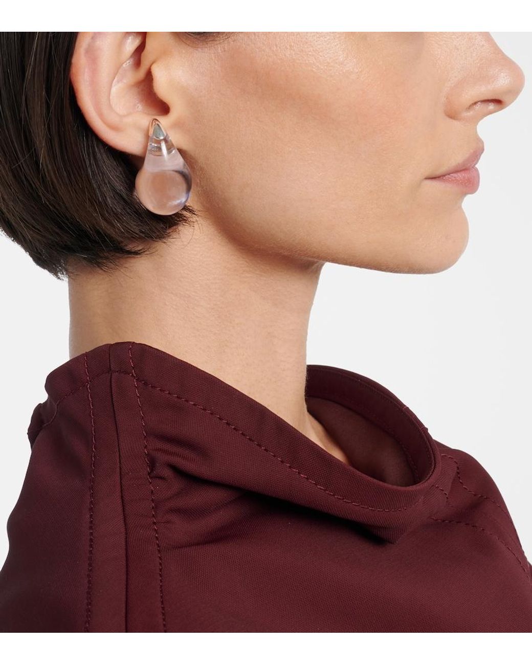 Bottega Veneta White Drop Sterling Earrings