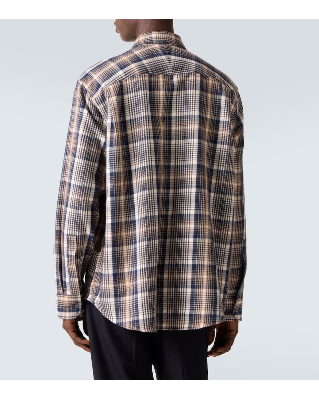 Studio Nicholson Blue X Aaron Levine View Checked Cotton Shirt for men