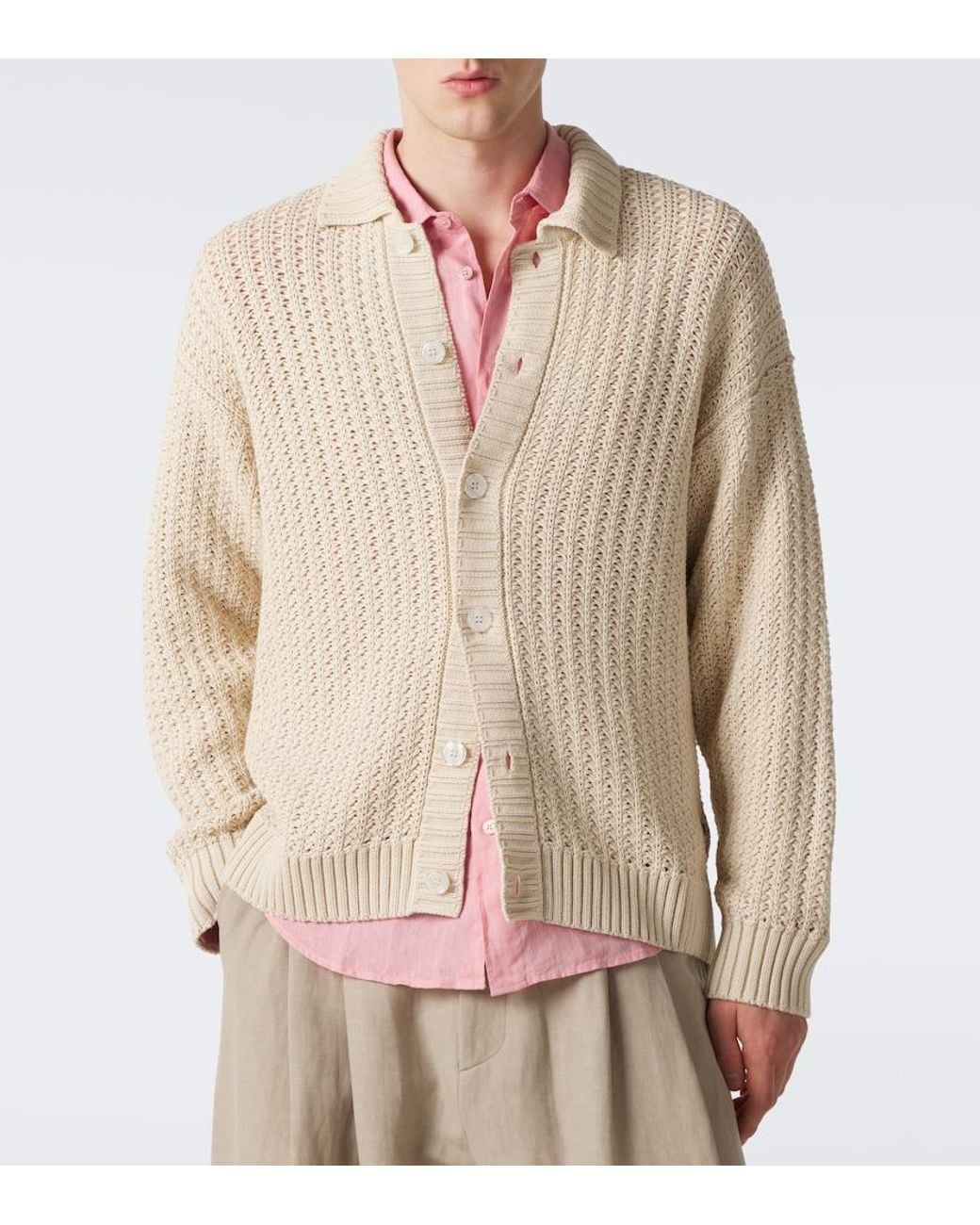 Orlebar Brown Natural Thomas Cotton Cardigan for men