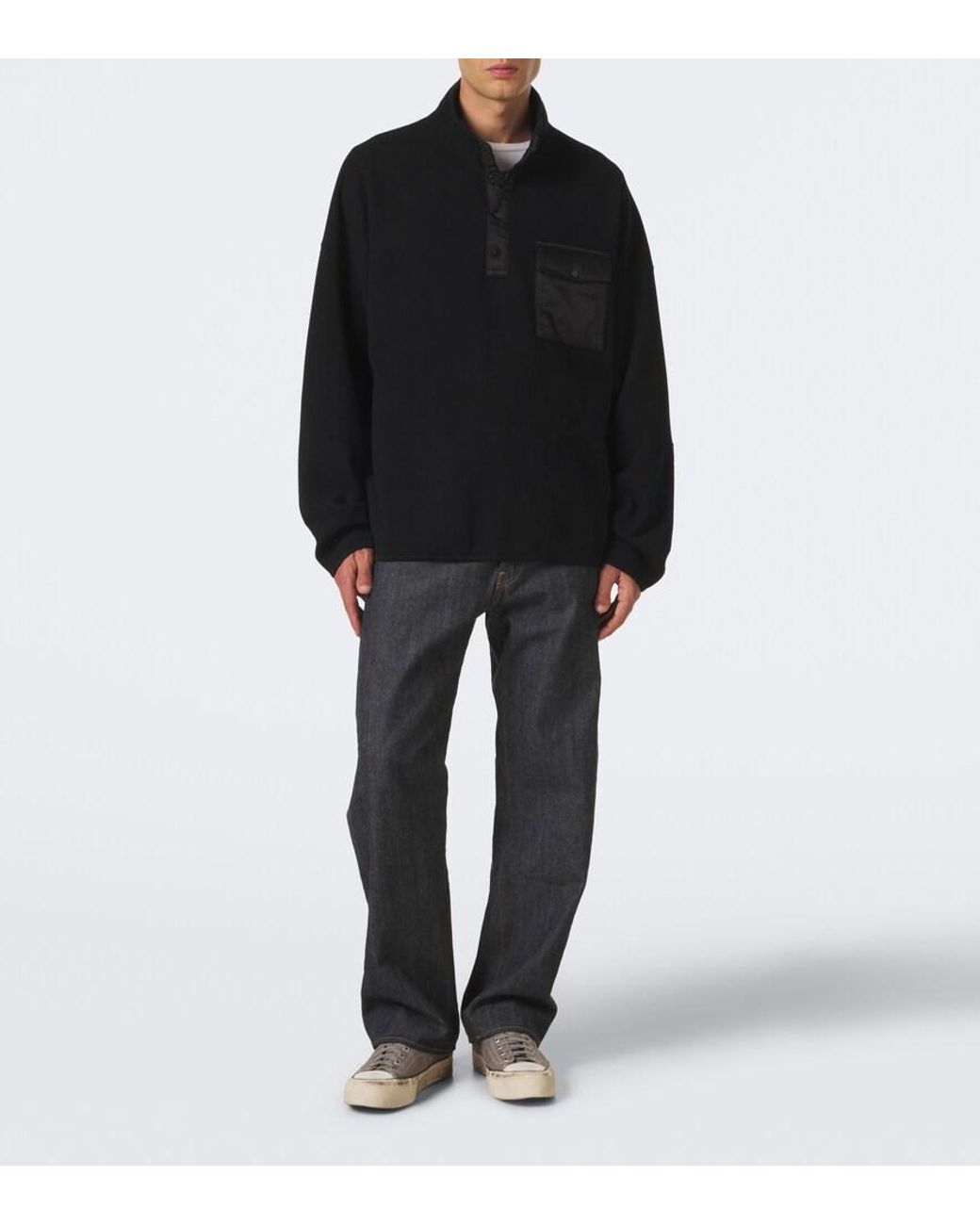 Visvim Black Barlow Wool Fleece Sweater for men
