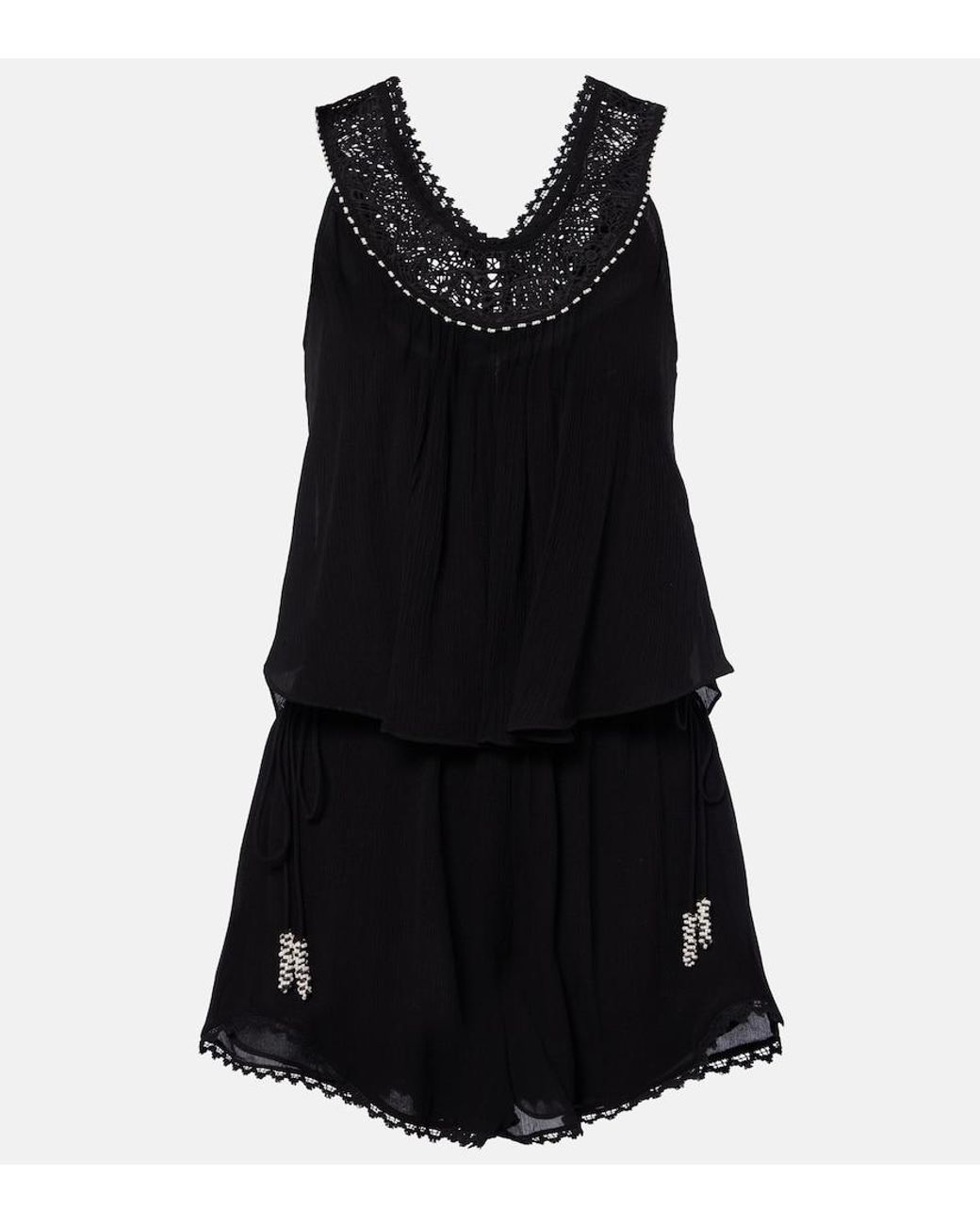 Isabel Marant Black Nilany Beaded Silk Romper