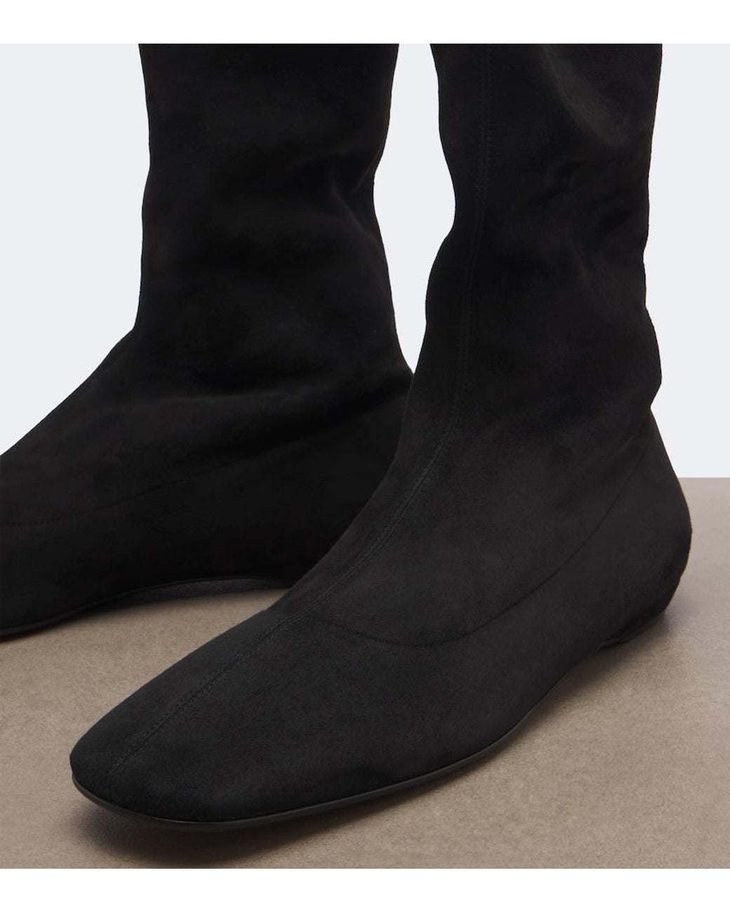 The Row Black Cindy Suede Ankle Boots
