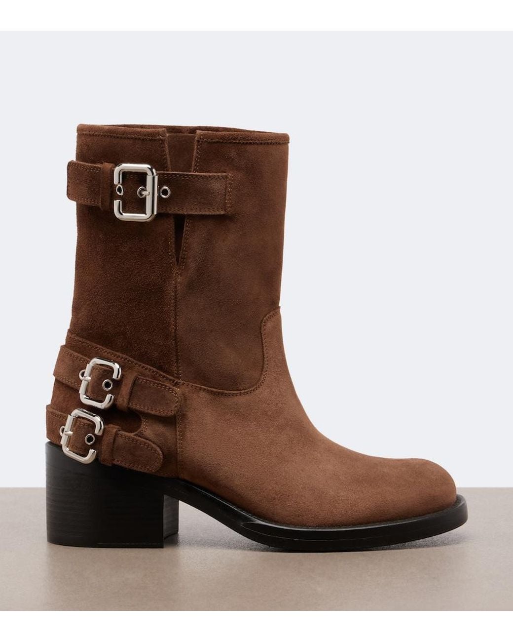 Chloé Brown Dakota Suede Biker Boots