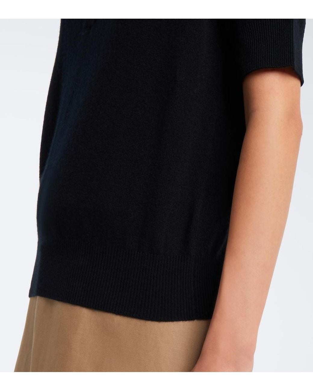 Jardin Des Orangers Black Wool And Cashmere Polo Sweater