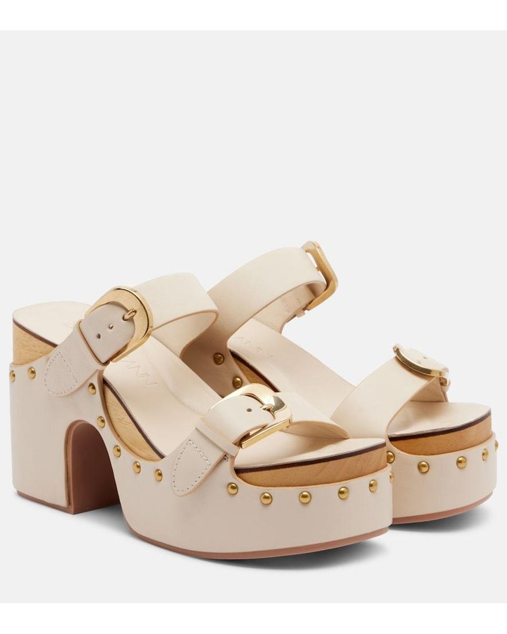 Zimmermann Natural Alight Studded Leather Platform Sandals