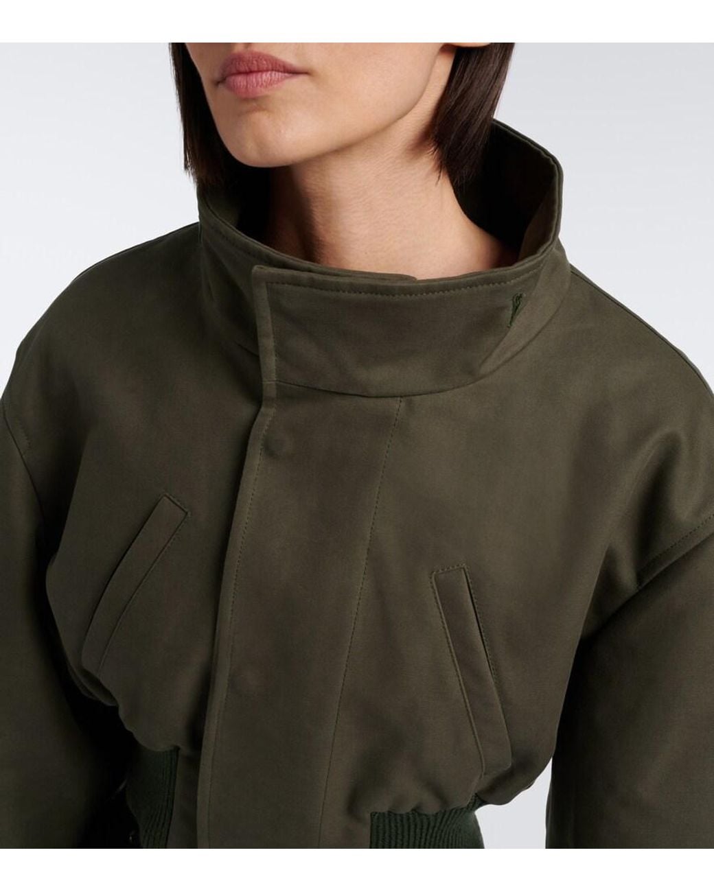 Balenciaga Green Cropped Cotton Jacket