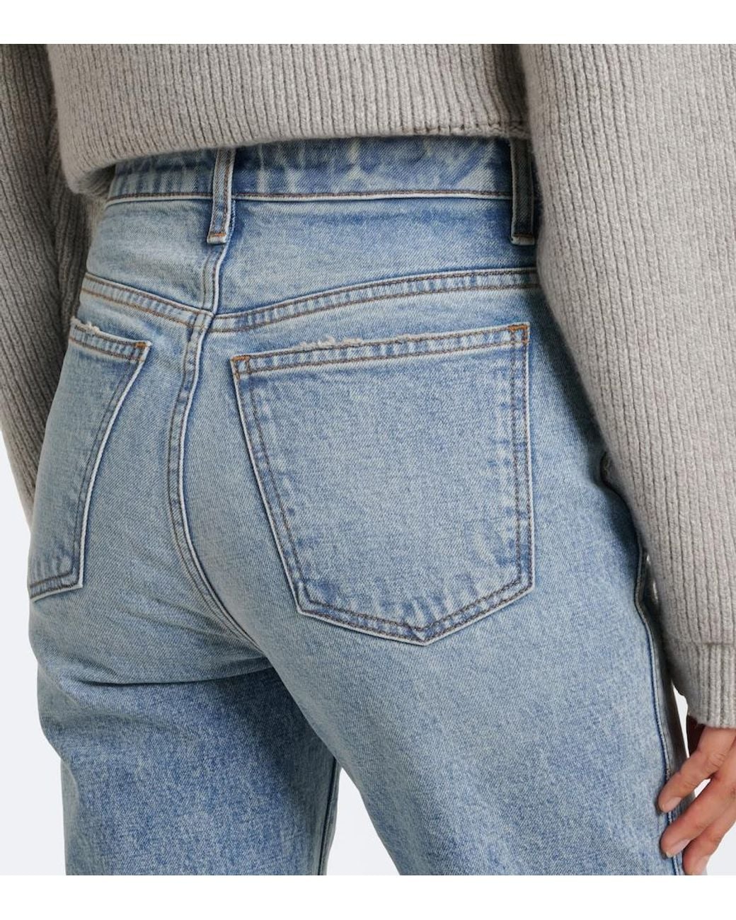 Khaite Blue High-rise Straight Jeans