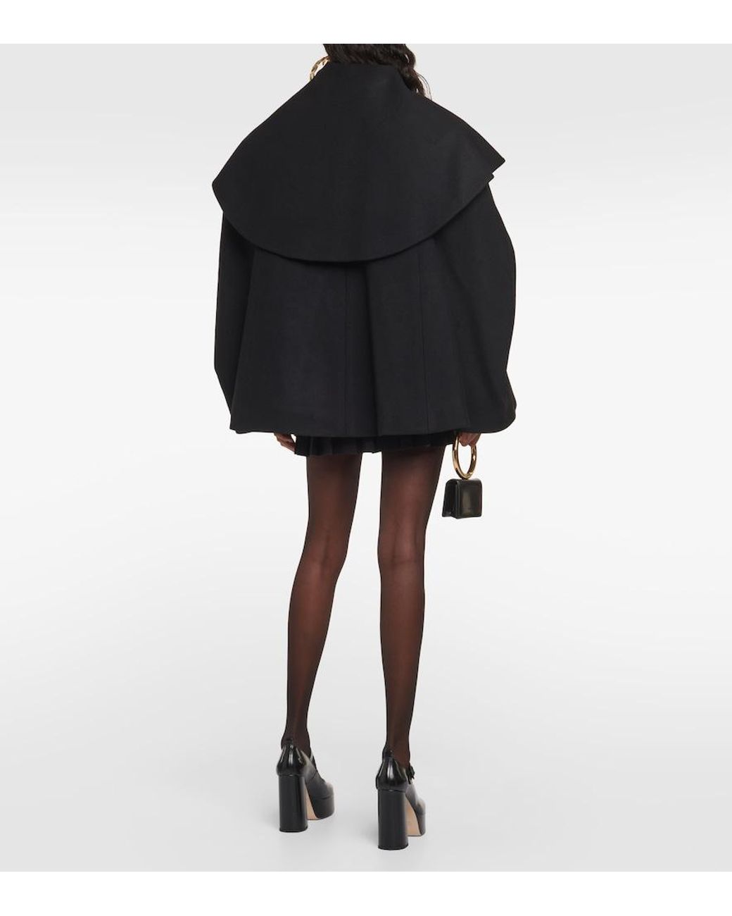 Nina Ricci Black Wool-Blend Coat