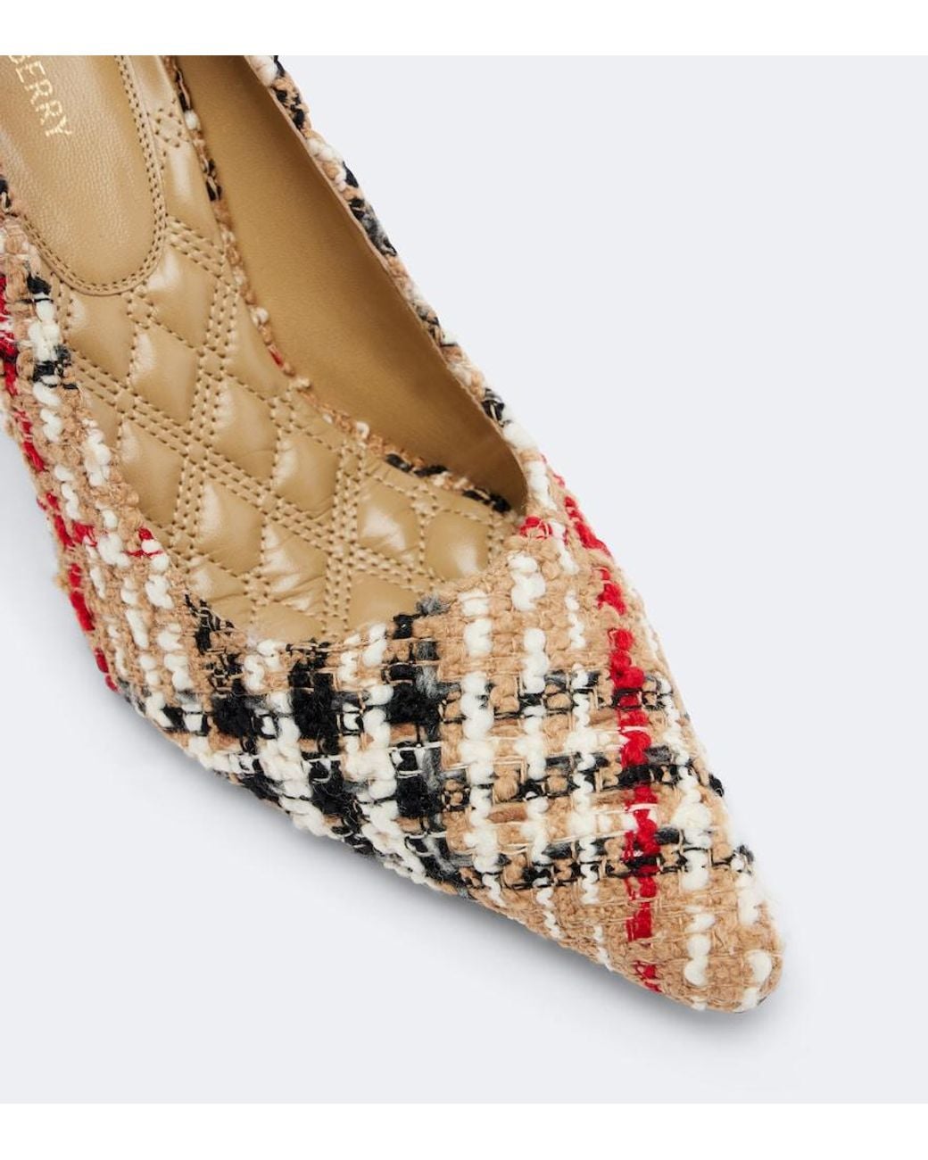 Burberry Brown Check Boucle Pumps