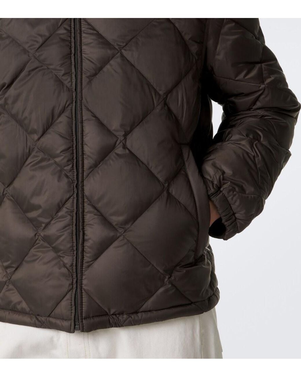 Prada Gray Quilted Down Jacket for men