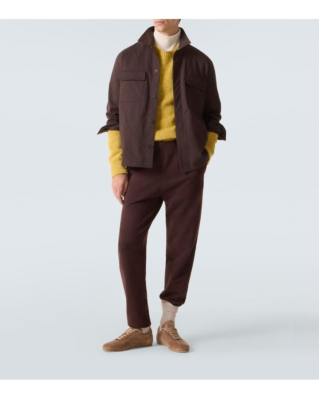 Sunspel Purple Cotton And Cashmere Overshirt for men