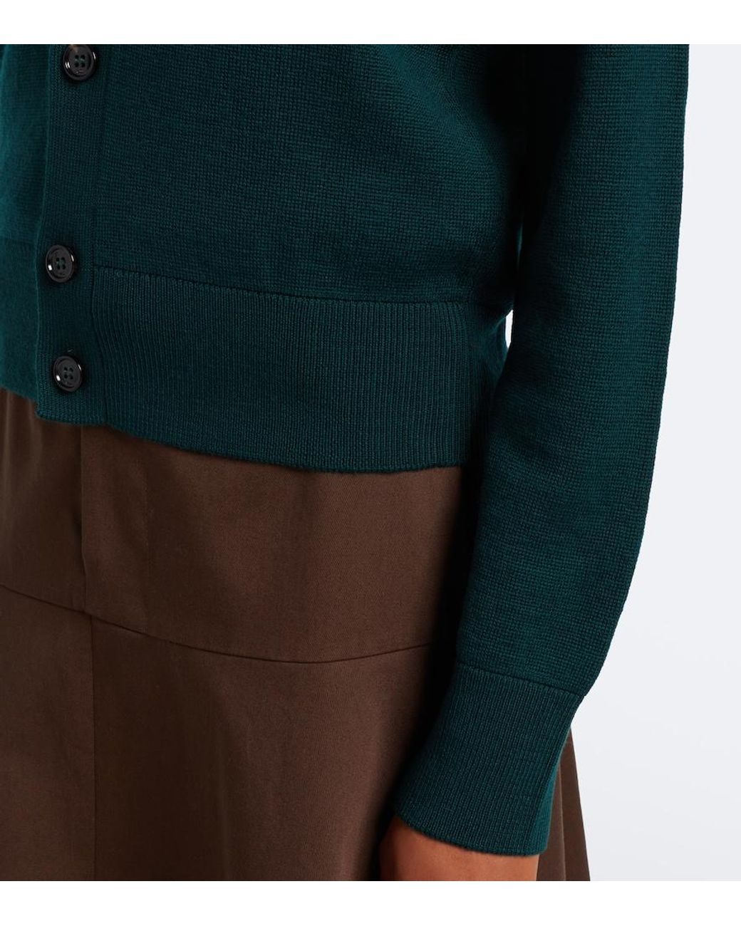 AMI Green Ami De Cour Wool Cardigan