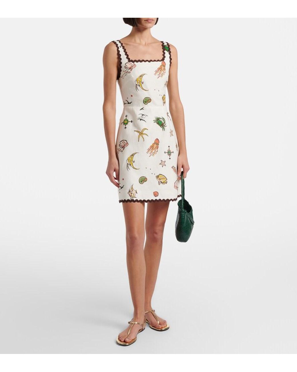 ALÉMAIS Natural Printed Cotton Minidress