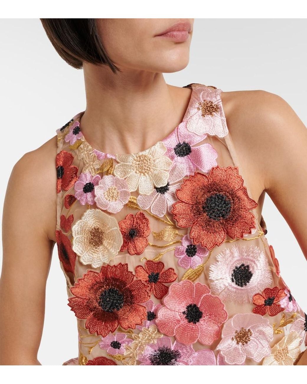 Dorothee Schumacher Pink Blooming Meadow Silk-Trimmed Top