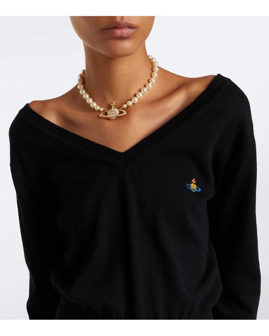 Vivienne Westwood Black Beatrice Cotton And Cashmere Sweater