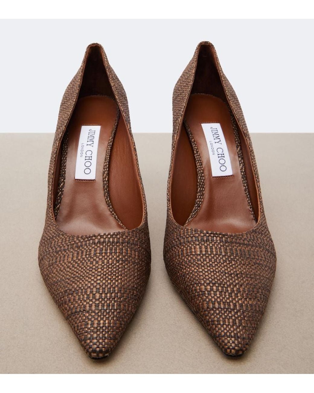 Jimmy Choo Brown Romy Woven Pumps