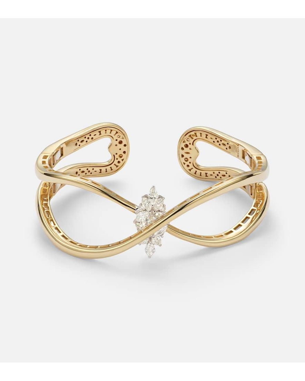 YEPREM Metallic Armreif Golden Strada Aus 18Kt Gelb- Und Weissgold (750/1000) Mit Diamanten