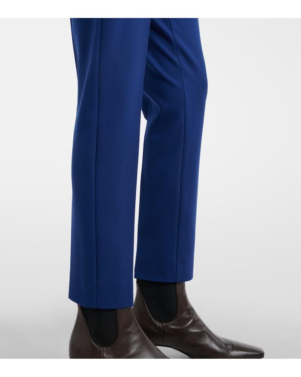 Max Mara Blue Pegno Jersey Cropped Slim Pants