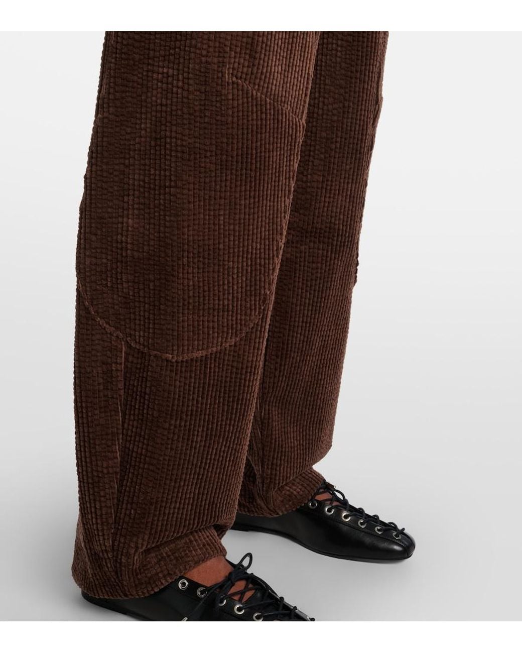 Ganni Brown Cotton Corduroy Cargo Pants