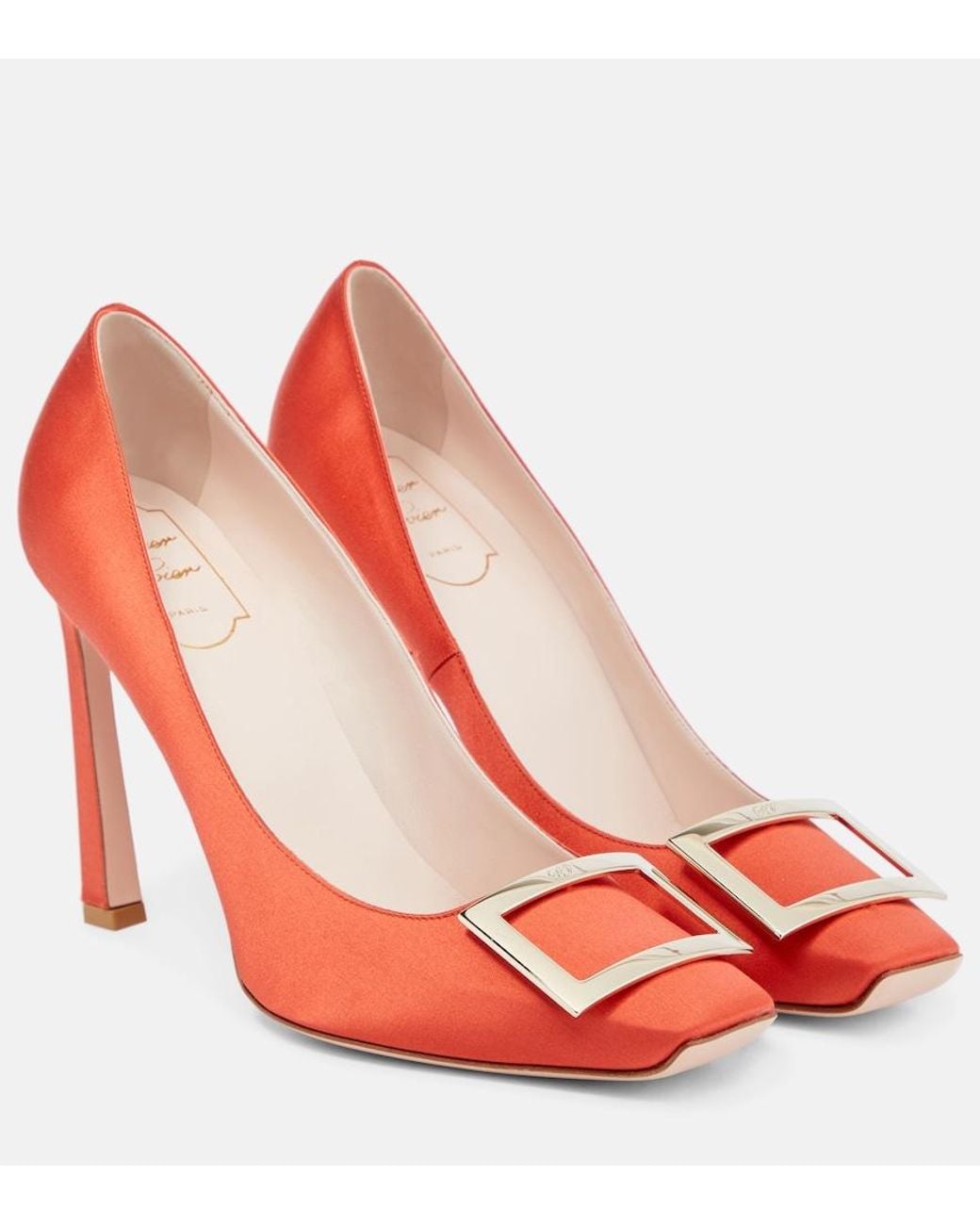 Roger Vivier Red Trompette Satin Pumps