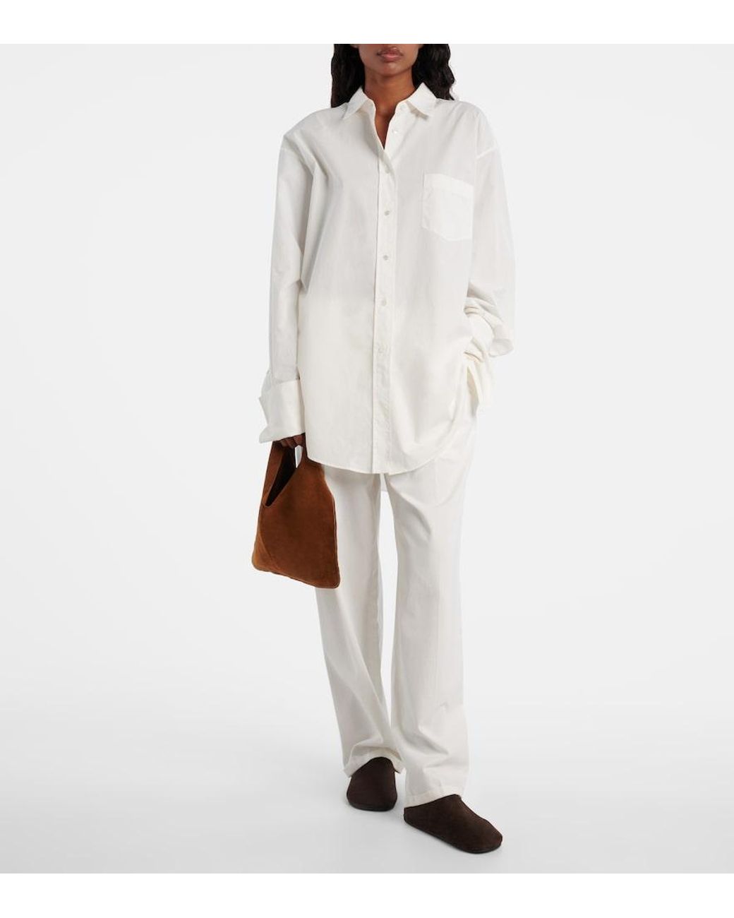 The Row Brown Bindle Small Suede Top-Handle Bag