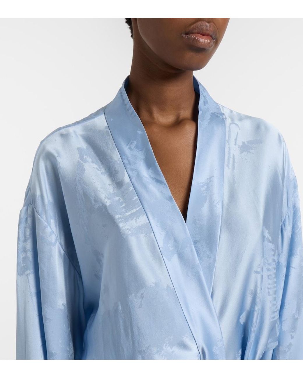 Balenciaga Blue Silk Wrap Dress