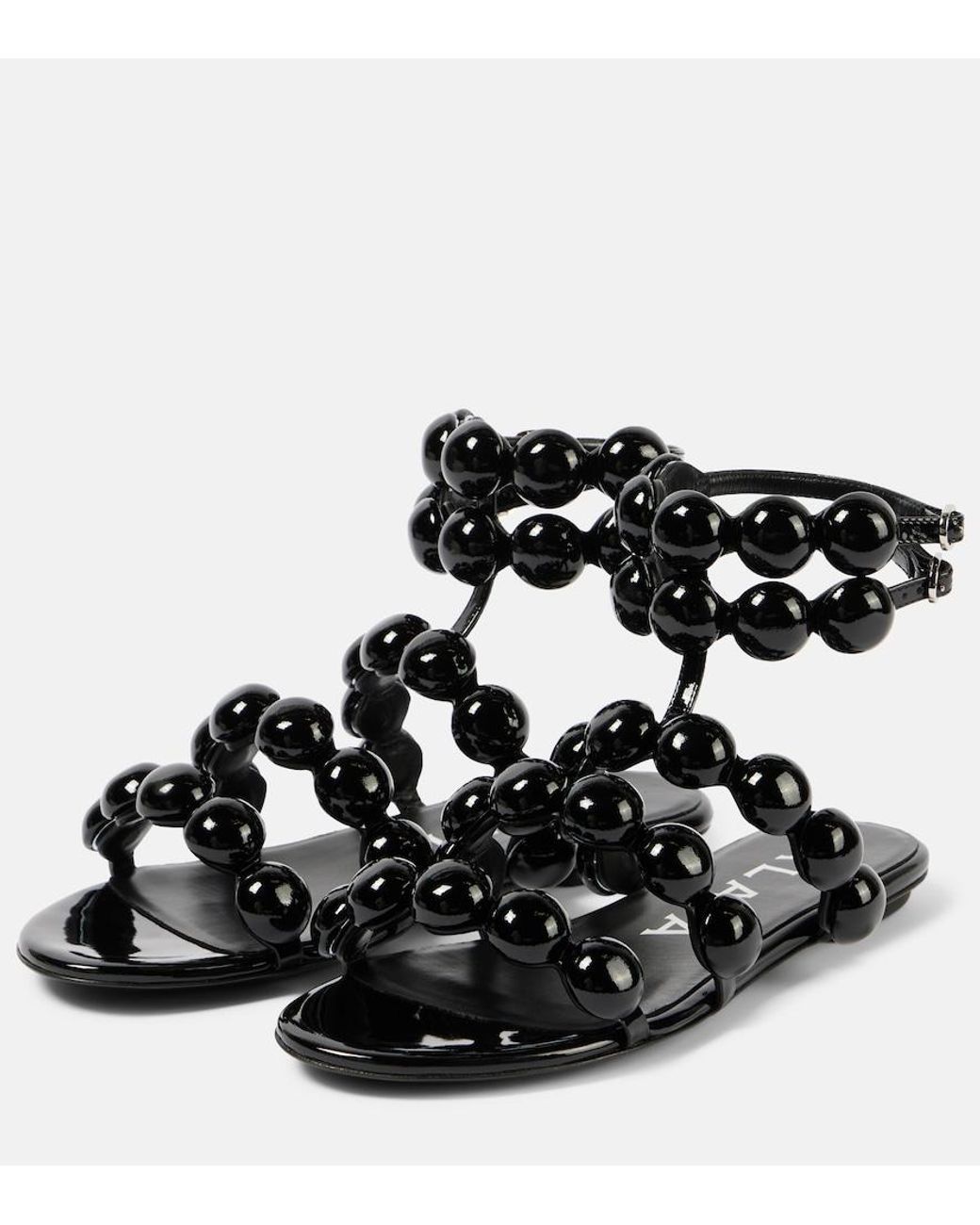 Alaïa Black Sphere Leather Sandals