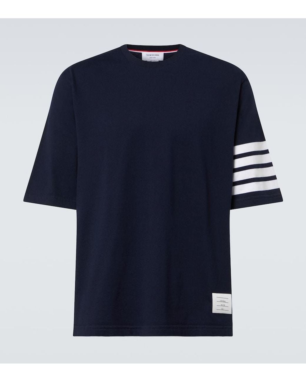 Thom Browne Blue 4-Bar Cotton Jersey T-Shirt for men