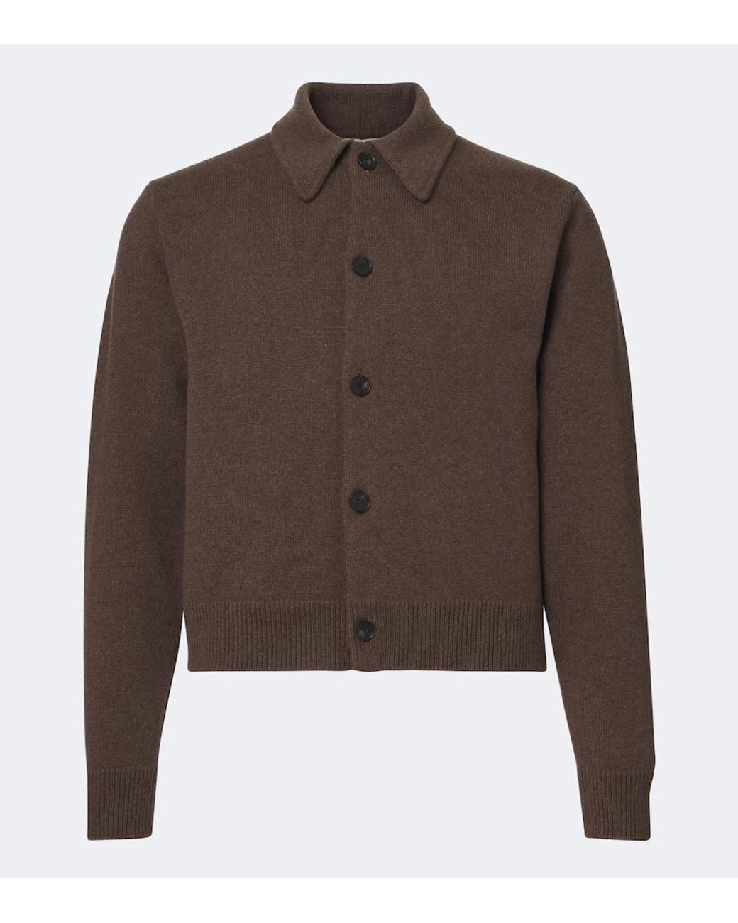 Auralee Brown Wool Cardigan for men