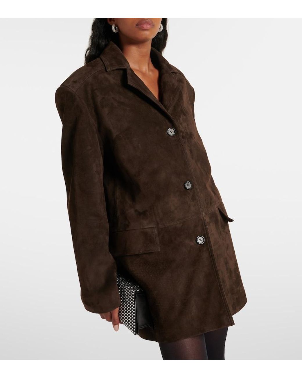 Magda Butrym Brown Oversized Suede Jacket