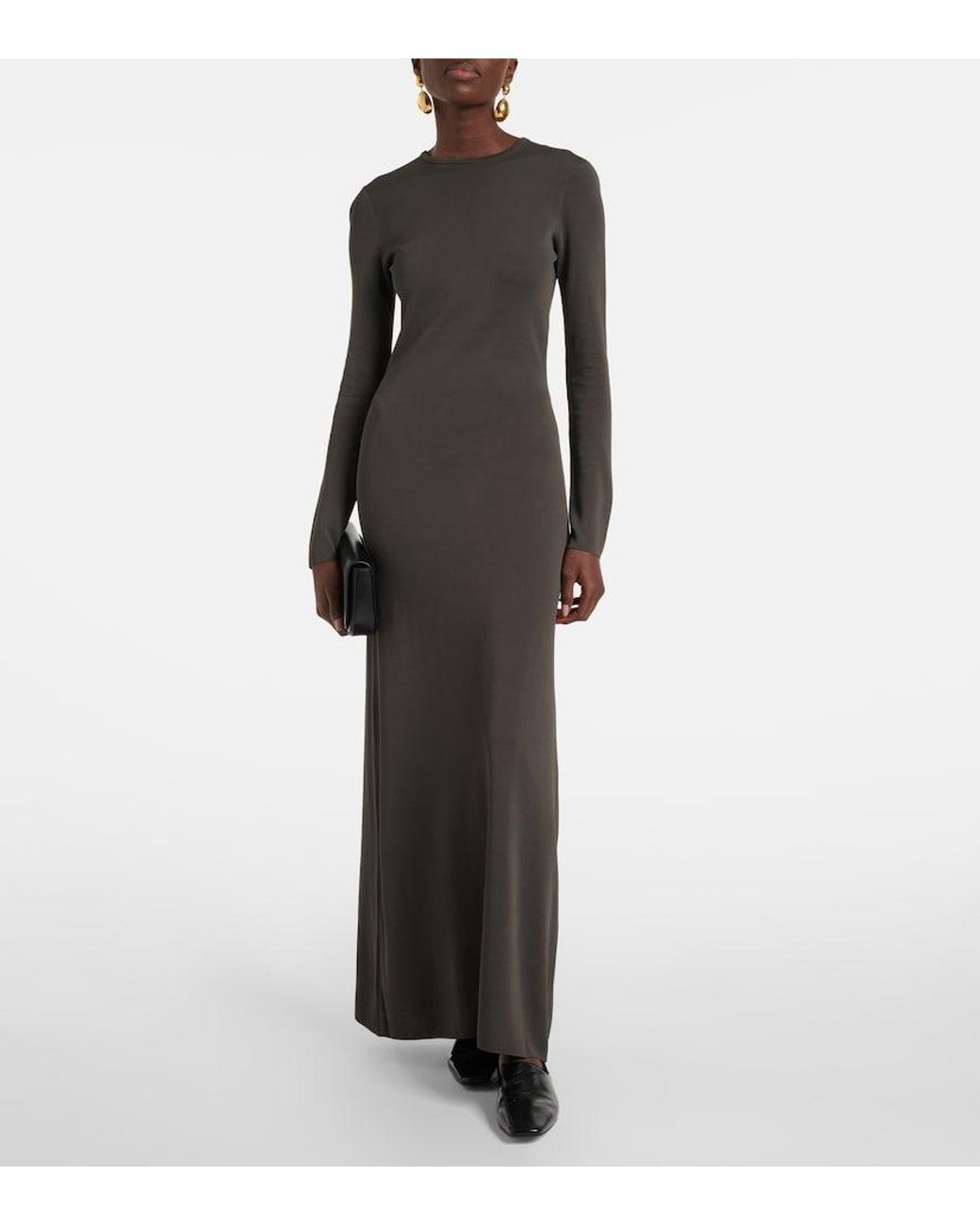 FFORME Gray Scudder Knitted Maxi Dress