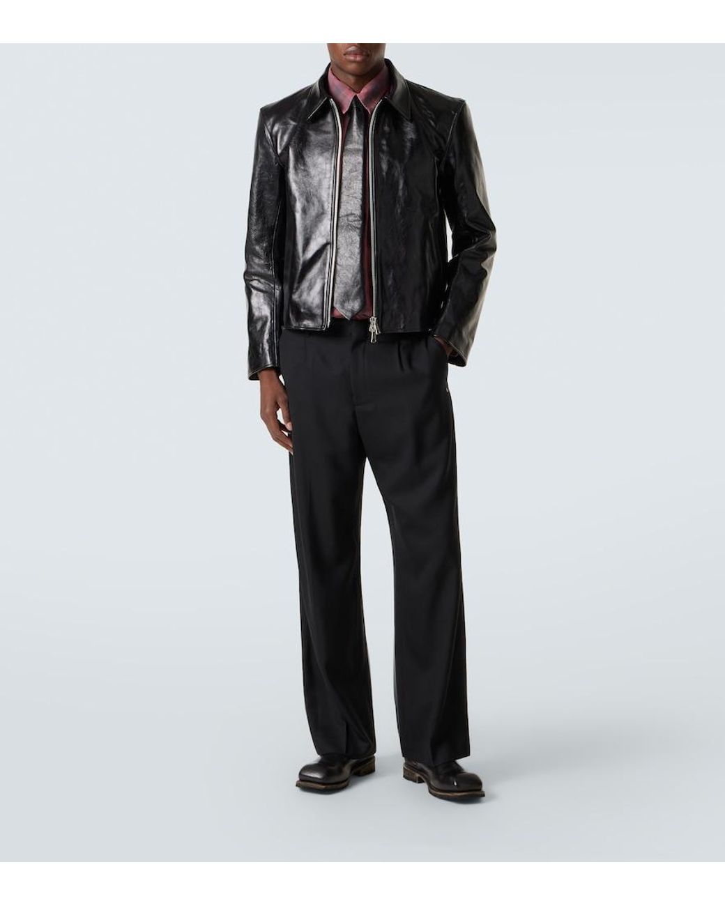 Our Legacy Mini Leather Blouson Jacket in Black for Men | Lyst