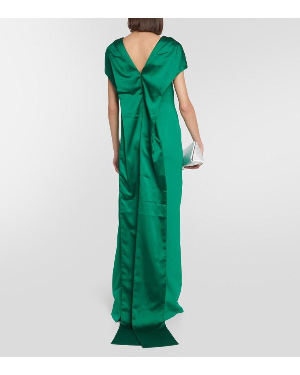 slim fit dress slacks Loide Fern Green Midi Dress – Maison Safiyaa USA main image 1