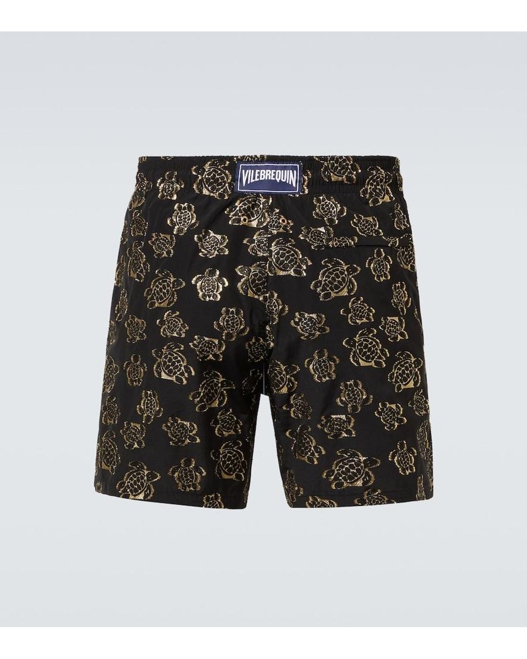 Vilebrequin Black Jacquard Embroidered Swim Trunks for men