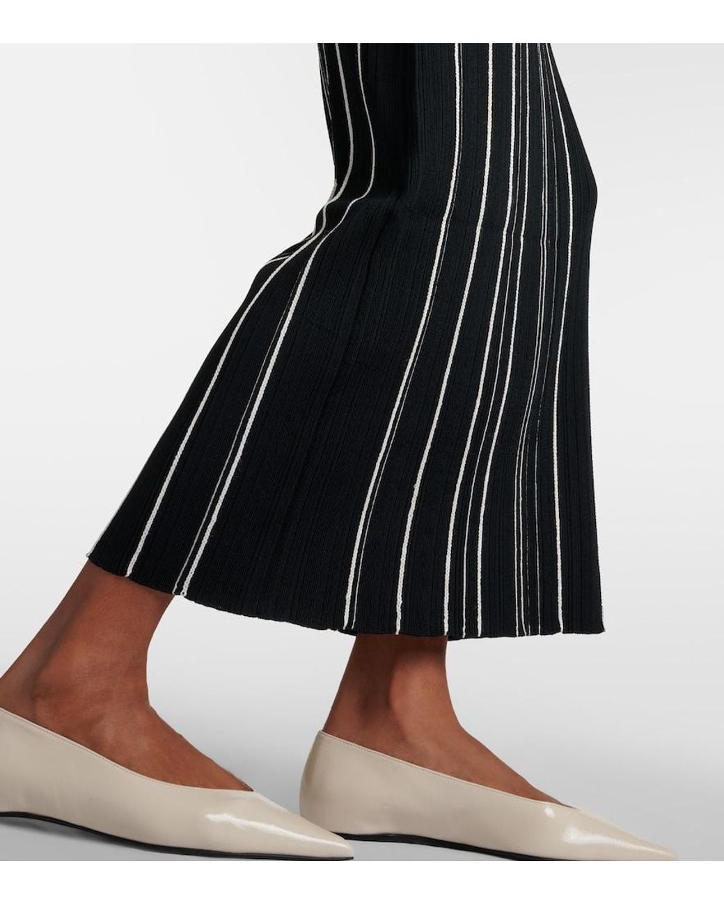 Totême  Black Toteme "Long Ribbed Knit Naia Dress In