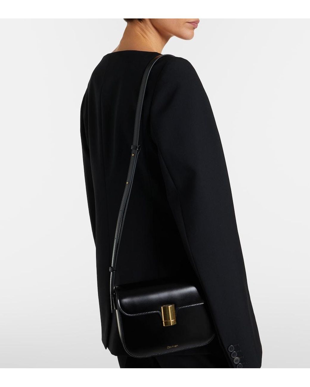 Calvin Klein Black Tilla Small Leather Shoulder Bag