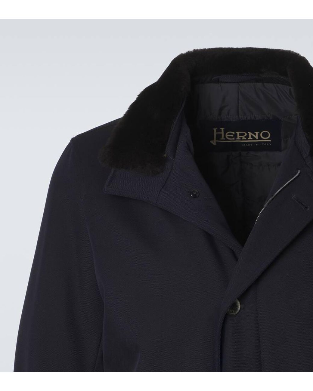 Herno Blue Virgin Wool Jacket for men