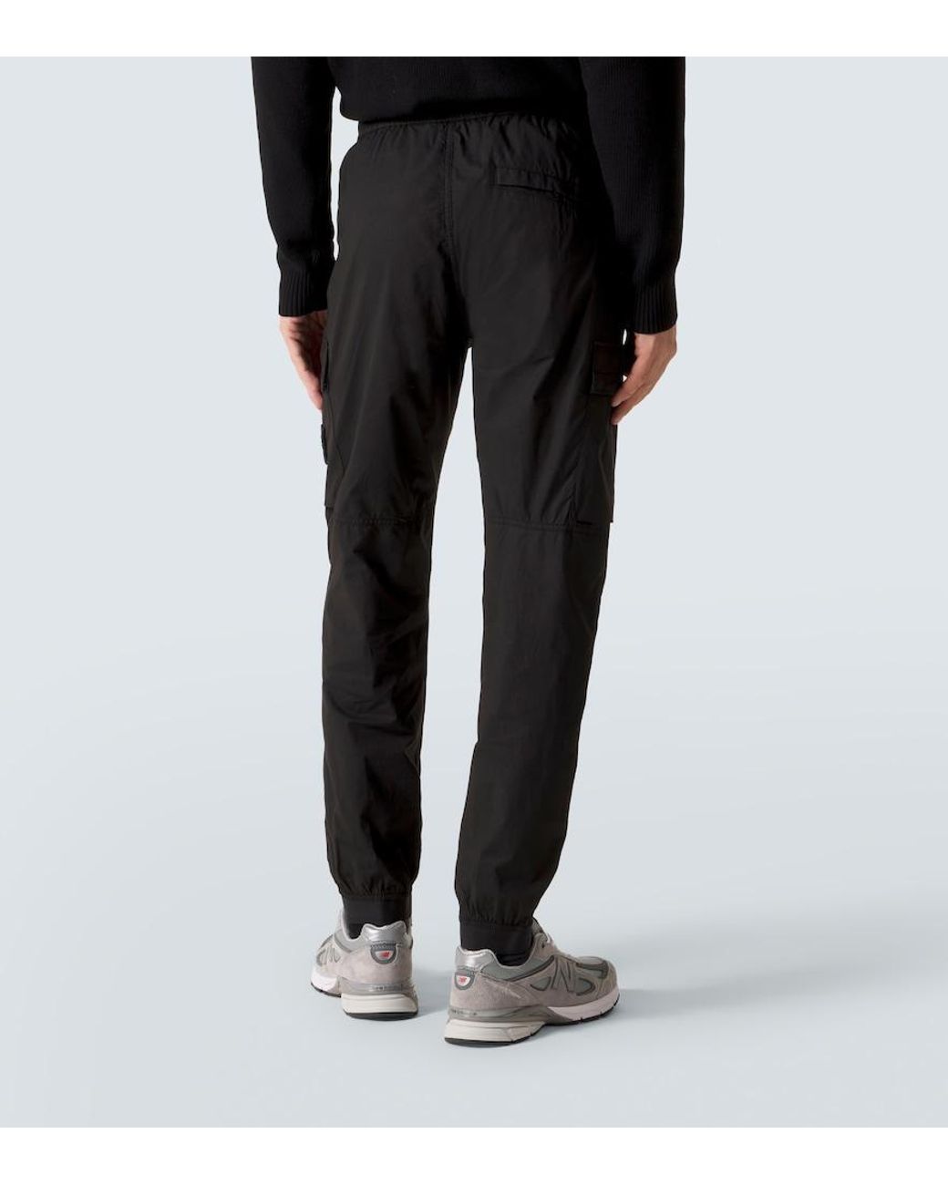 Stone Island Black Compass Cotton-Blend Cargo Pants for men