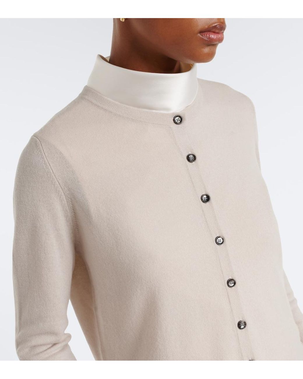 Jardin Des Orangers Natural Wool And Cashmere Cardigan