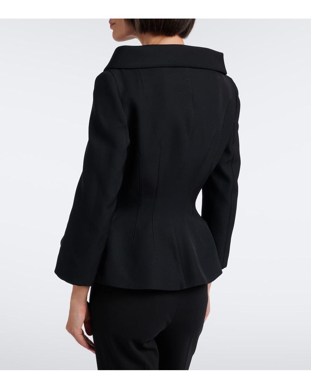 Magda Butrym Black Peplum Wool Blazer