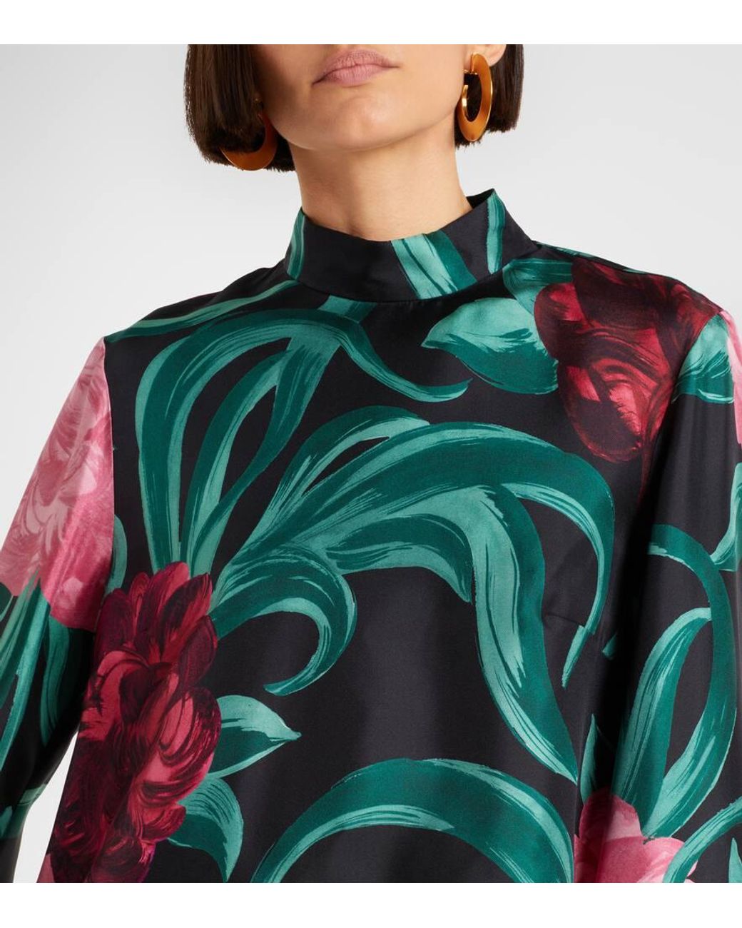 Top Make An Exit En Soie A Fleurs LaDoubleJ en coloris Green