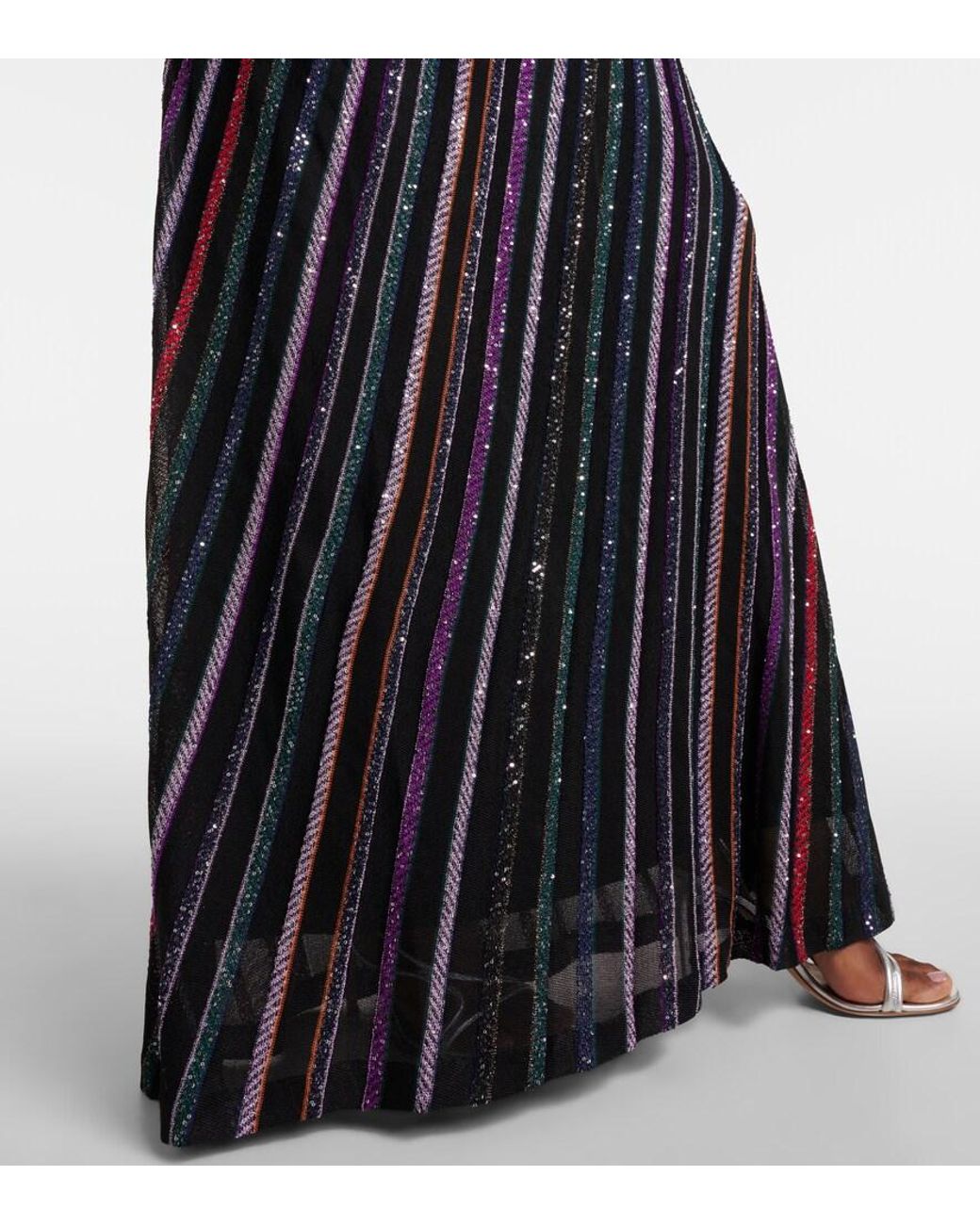 Missoni Blue Sequined Striped Gown