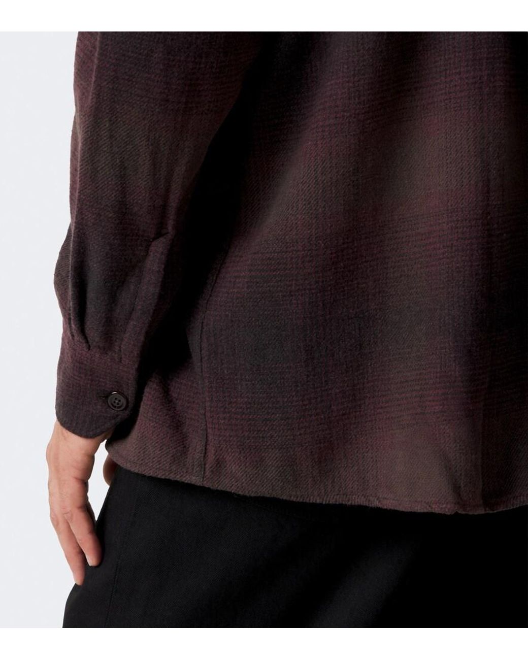 Our Legacy Brown Above Checked Cotton-Blend Shirt for men