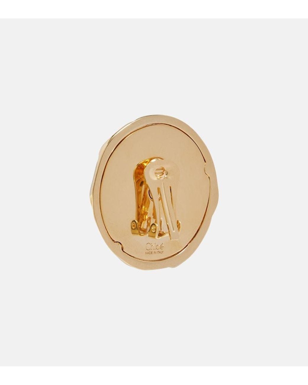 Chloé White Pleats Clip-On Earrings