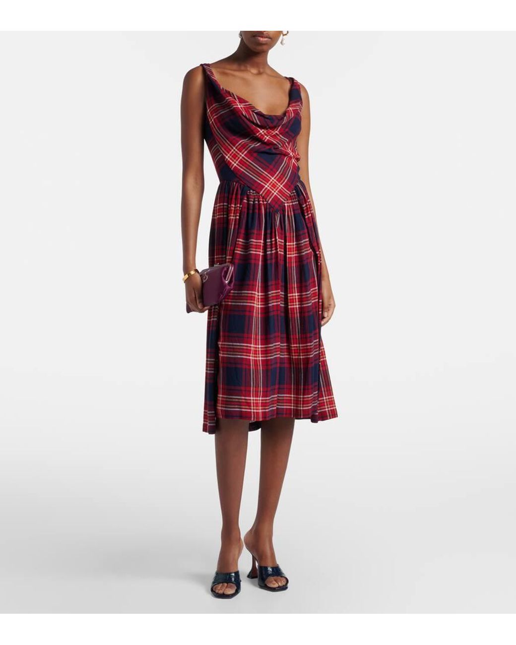 AMINA MUADDI Blue Lupita Croc-Effect Leather Mules