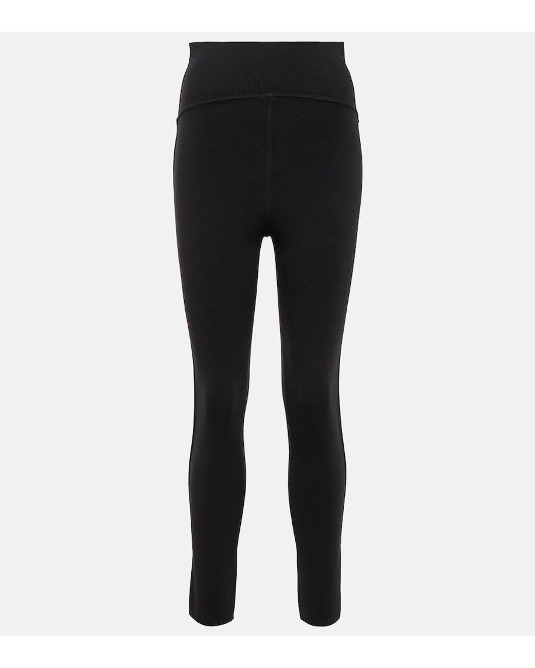 Alaïa Black High-Rise Wool-Blend Leggings