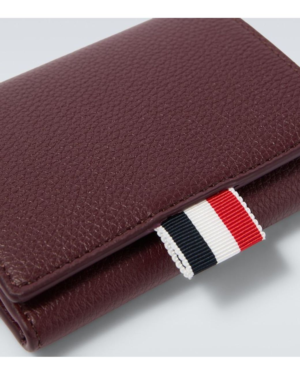 Thom Browne Purple Rwb Stripe Leather Wallet for men